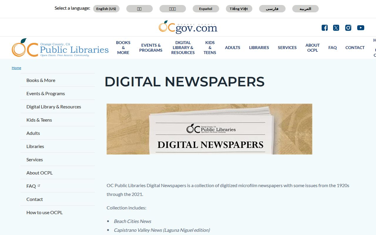 Laguna Beach city directory digitized local newspapers