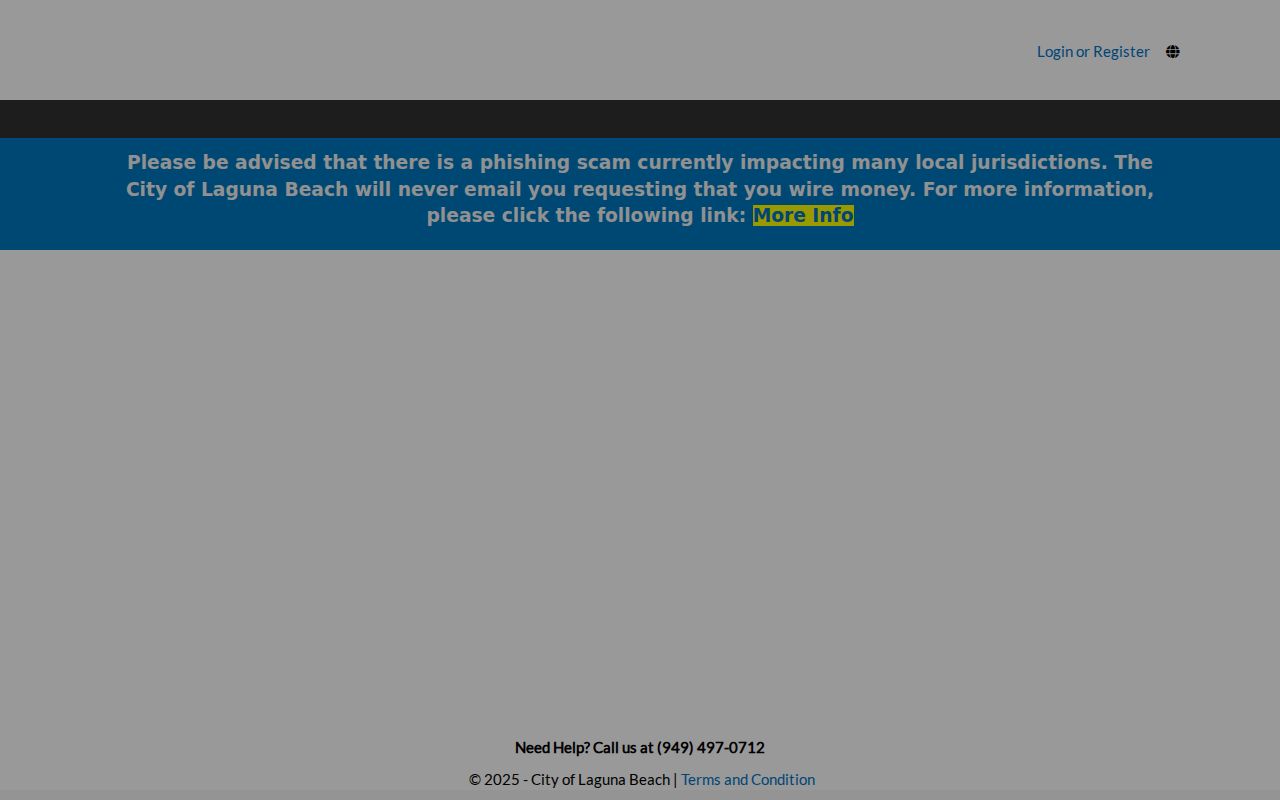 Laguna Beach street directory public permit and parcel records