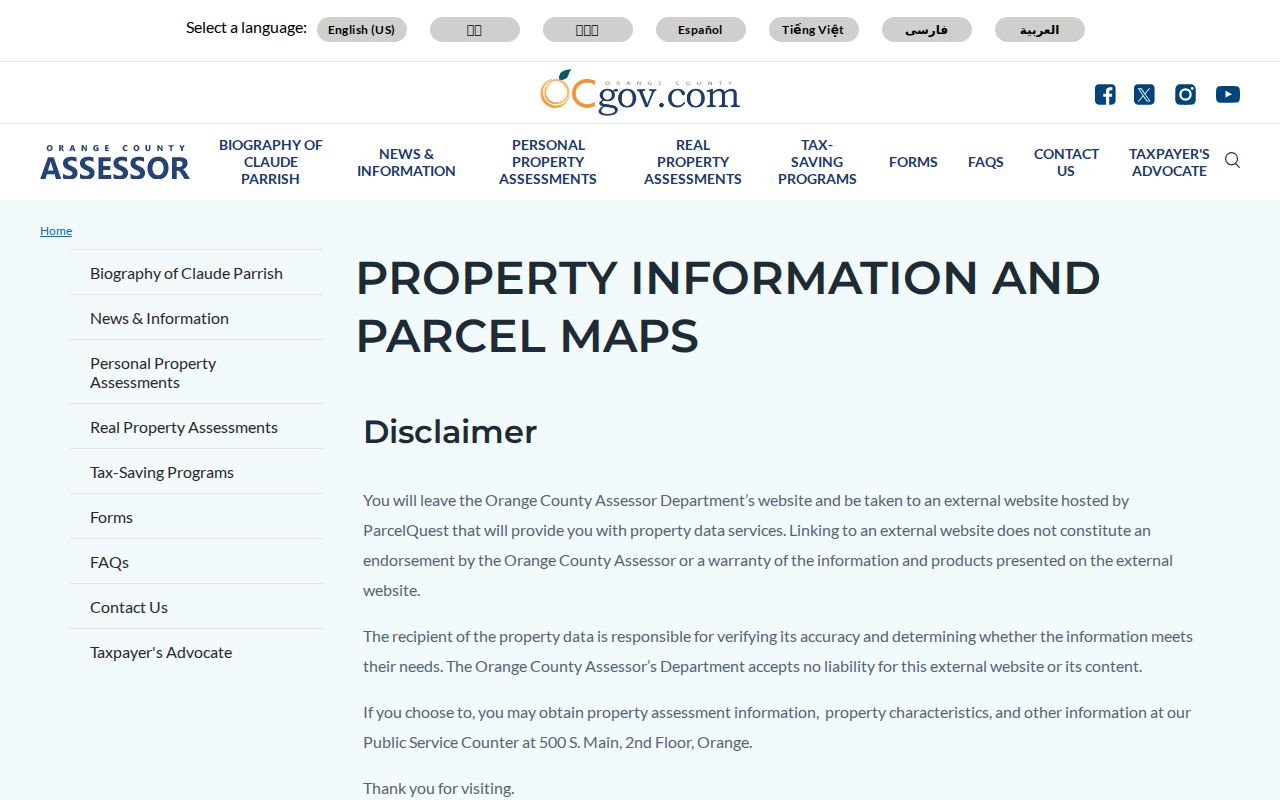Laguna Beach street directory Orange County parcel map research